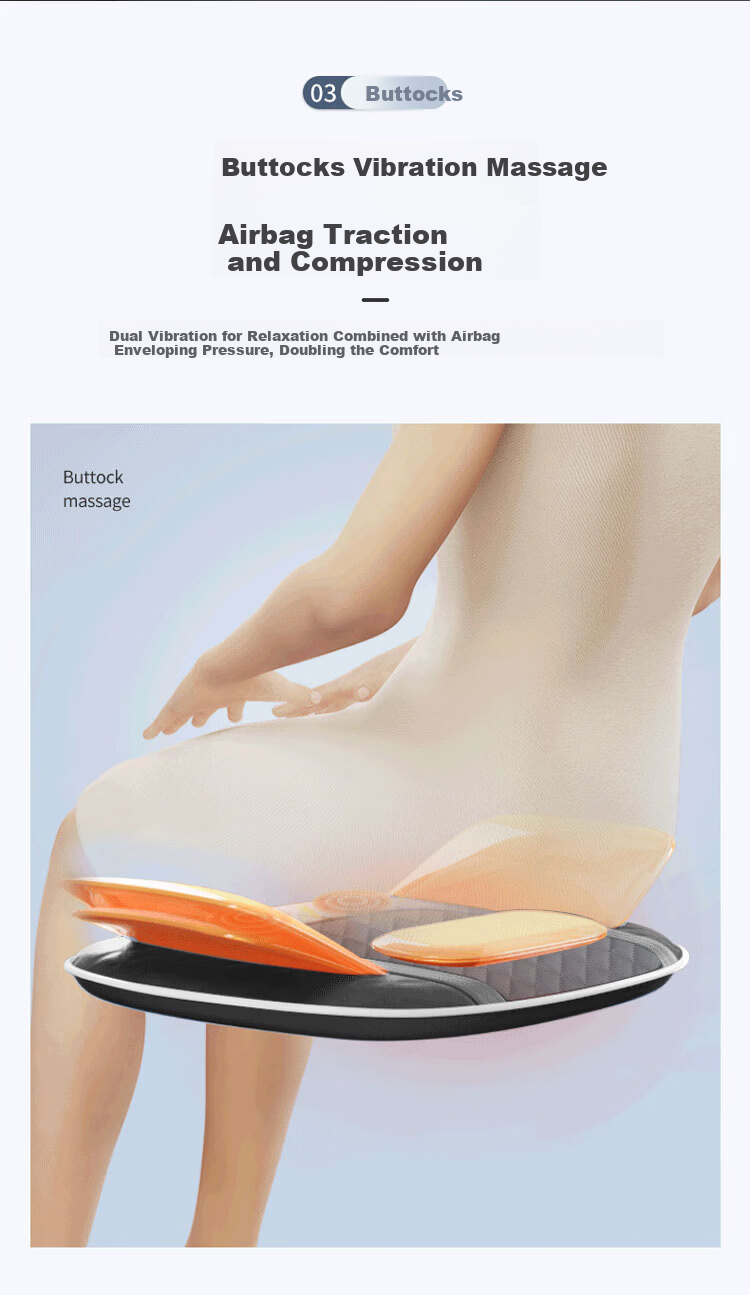 AUX 12D-K500 Massage Cushion Seat Pad Neck Massager Shoulder Waist Back Straight Rail Massager Gift for Parents and Girlfriend Birthday Holiday 13