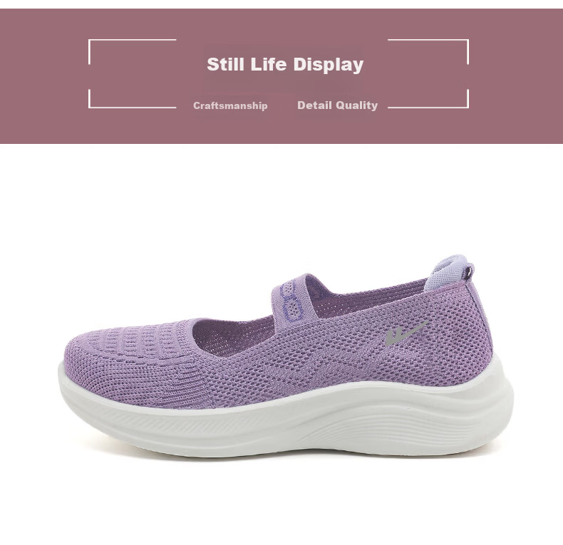 Warrior Mom Shoes Comfortable Walking Shoes Non-Slip Soft Sole Elderly Women's Sports Old Beijing Cloth Shoes 1505 Purple Size 36 9