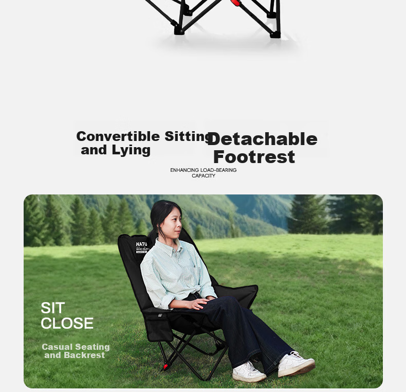 Gosoo Folding Recliner Chair Nap Chair Outdoor Folding Chair Padded Camping Chair Office Rest Chair Folding Bed 4