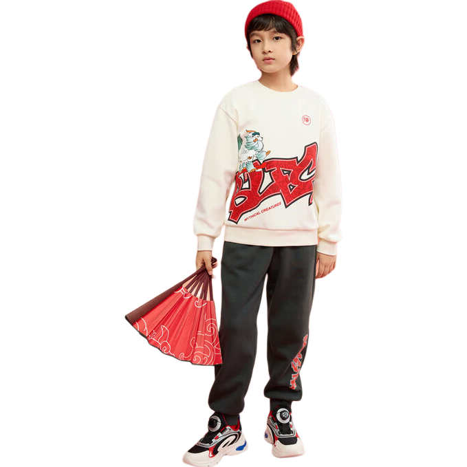 BALABALA Children's Long-Sleeve Outfit, Boys' Two-Piece Set, New Year's Outfit, Baby Fashion, 208125104102