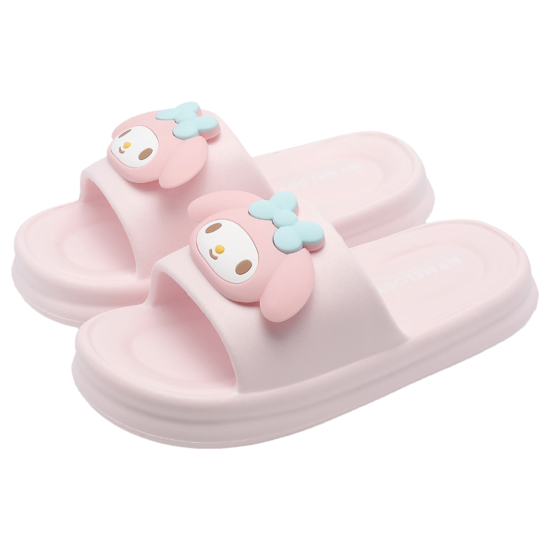 MINISO Women's Slippers, Comfortable Indoor Shoes, New Cute All-Season Slippers, Melody Pink, Size 38-39