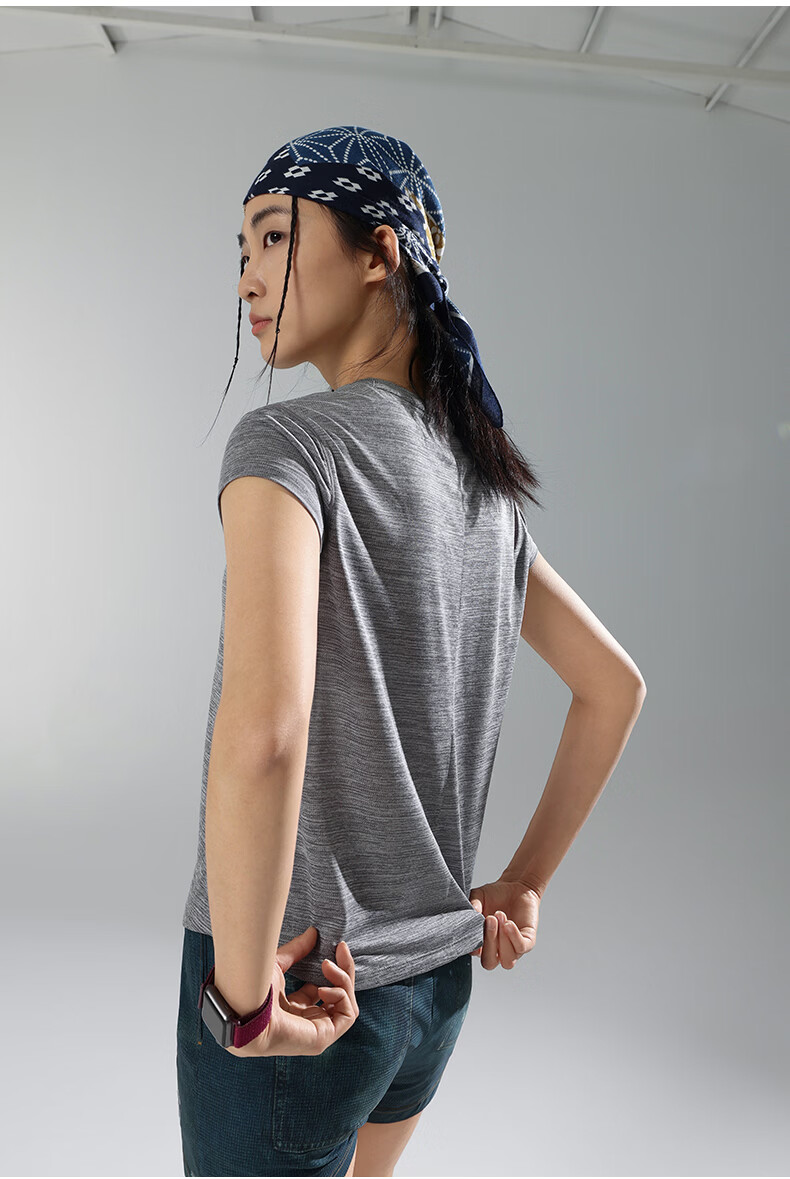 Macondo Quick-Dry Sports Short Sleeve T-Shirt Men Summer Lightweight Moisture-Wicking Breathable Gym Running Training Shirt Blue Floral Gray M 18