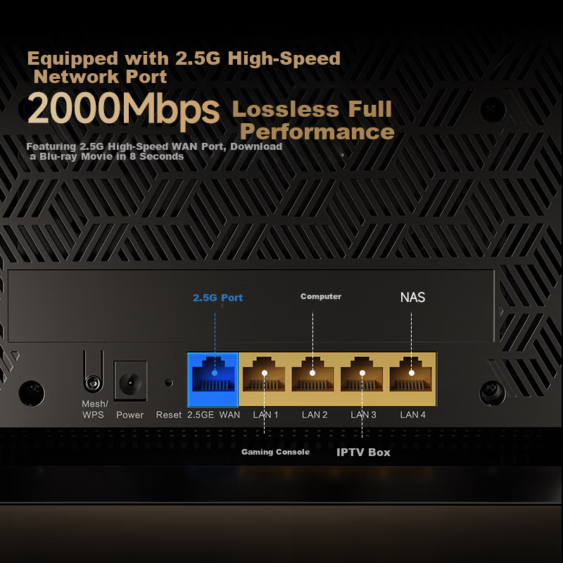 DREAME LIFE New Release High-Speed Gigabit 5G Dual-Band Wall-Penetrating Signal Boost Whole-Home Wireless Router WIFI7
