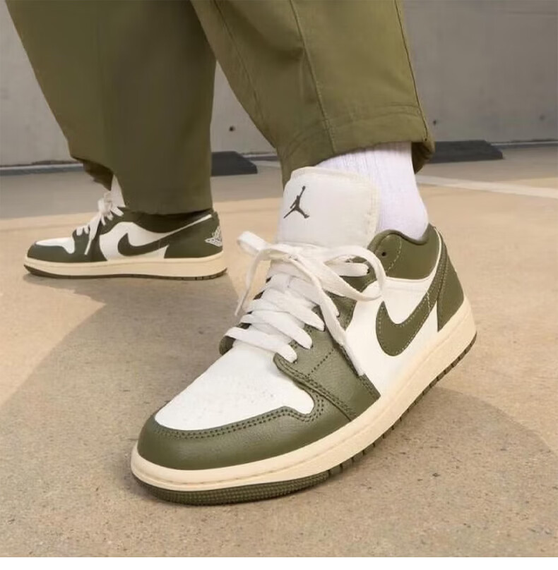 Nike NIKE Unisex Casual Shoes Jordan AJ1 JORDAN 1 Sneakers DC0774-122 Green White Size 36 3