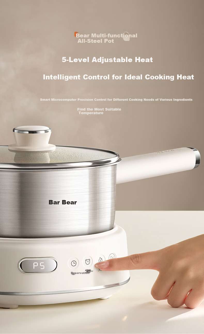 Bear Electric Cooking Pot Small Electric Hot Pot Electric Stew Pot Steamer 2-3 Person Household 316L Stainless Steel with Steamer Basket 2.5L F25P1 10