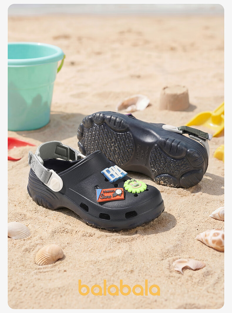 Balabala Kids Summer Slippers Boys Indoor Cute Hole Shoes Soft Sole Lightweight Cartoon Beach Shoes 12