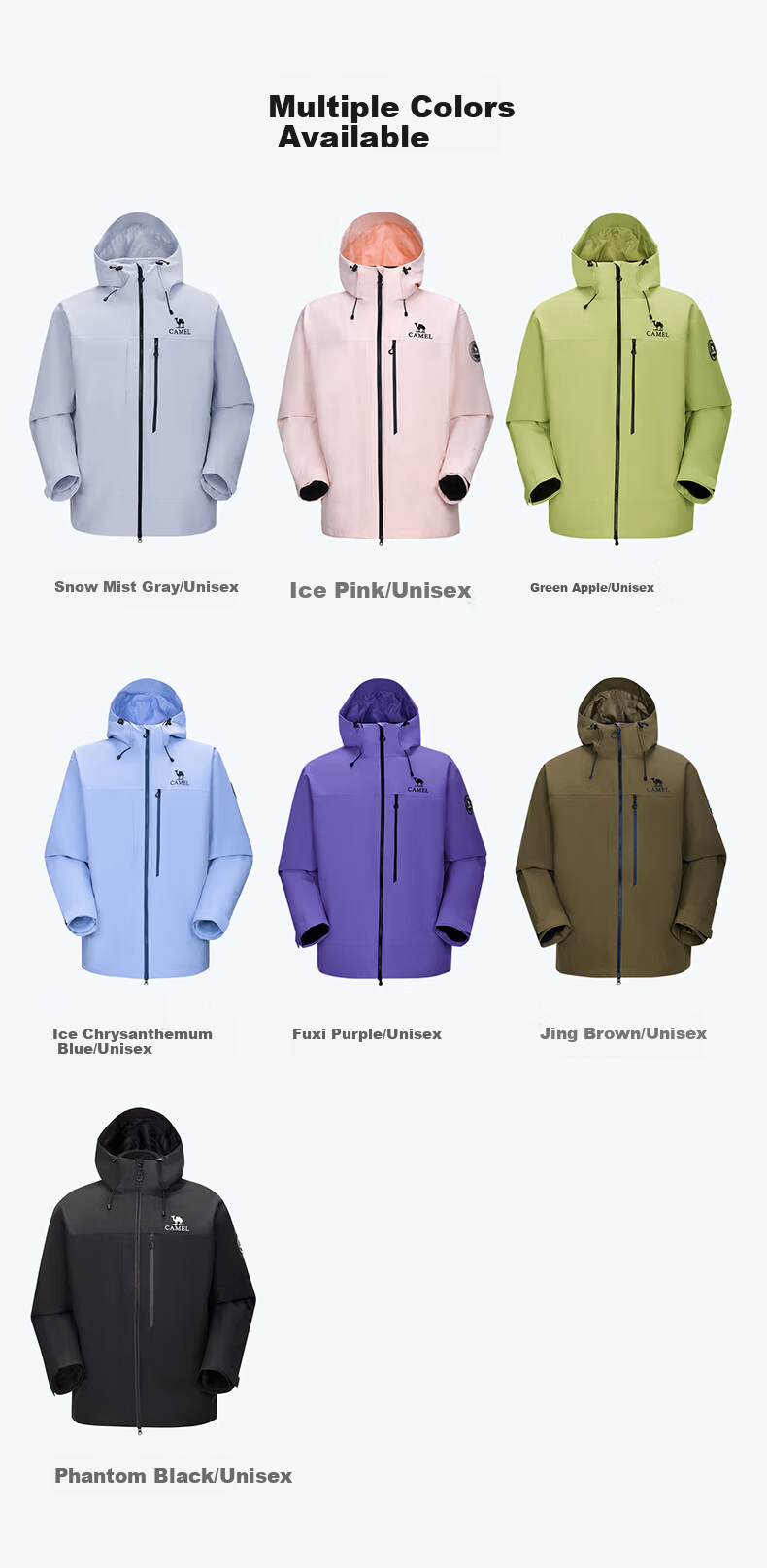 CAMEL King Armor 3-in-1 Jacket Unisex 735CA3L1008 Ice Chrysanthemum Blue M 18
