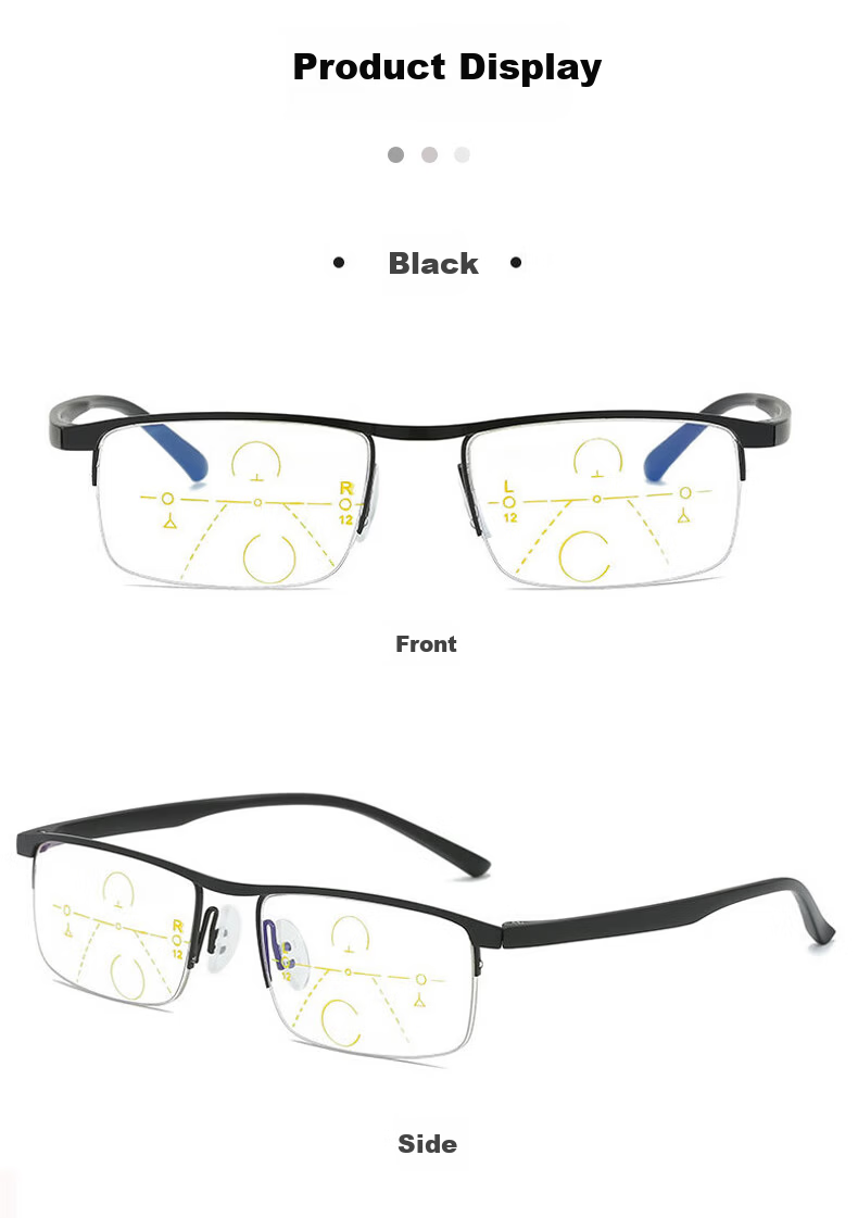 DRATRA HD Blue Light Blocking Reading Glasses Anti-Radiation Resin Lenses Multifocal Bifocal Ultra-Light TR Temple 4