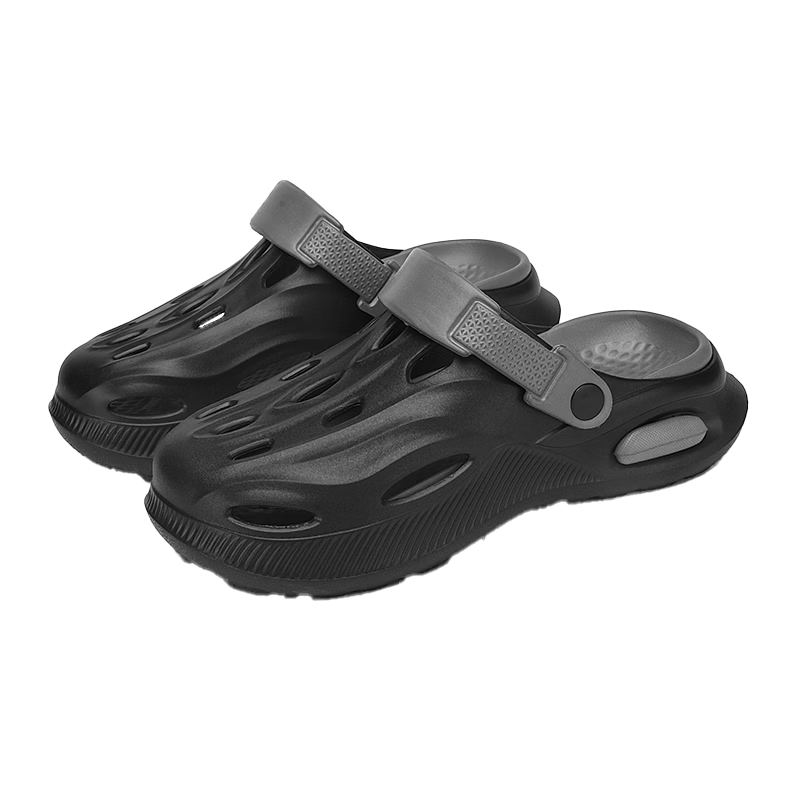 Californian Bull Men's Premium Spring Summer Breathable Sandal Shoes Outdoor Beach Sports Closed-Toe Slippers Black Gray Size 42-43