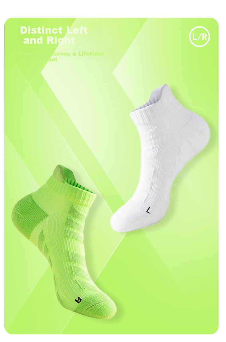 361° Authentic Sports Short Socks for Men, Low-Cut, Breathable, Sweat-Absorbing, Shock-Absorbing, Non-Slip Running Socks, Green/4 Pairs, One Size 10