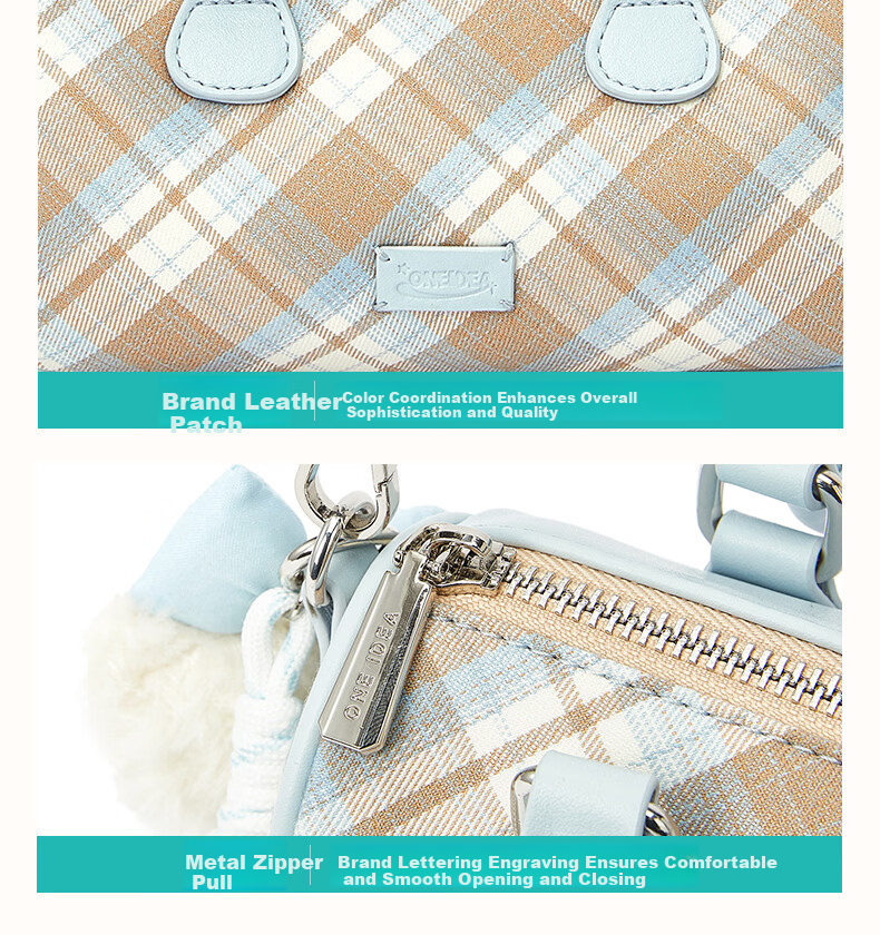 Wanting Plaid Underarm Bag for Women Autumn Winter Small Square Shoulder Bag Plaid Underarm Bag - Dark Brown (With Plush Pendant) 11
