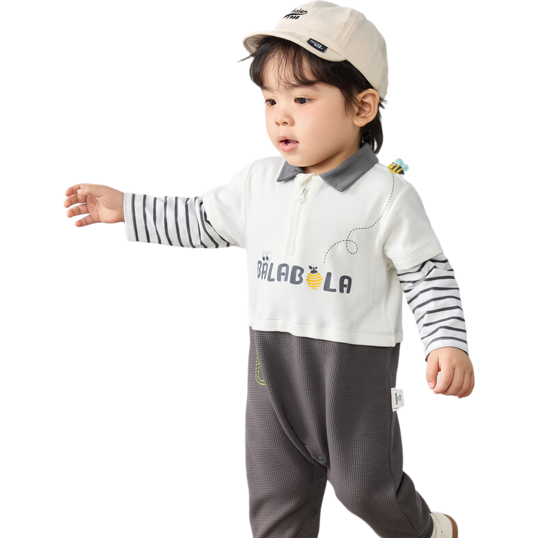 BALABALA Baby Romper Autumn Boys Outing Jumpsuit Fake Two-Piece 200324120104