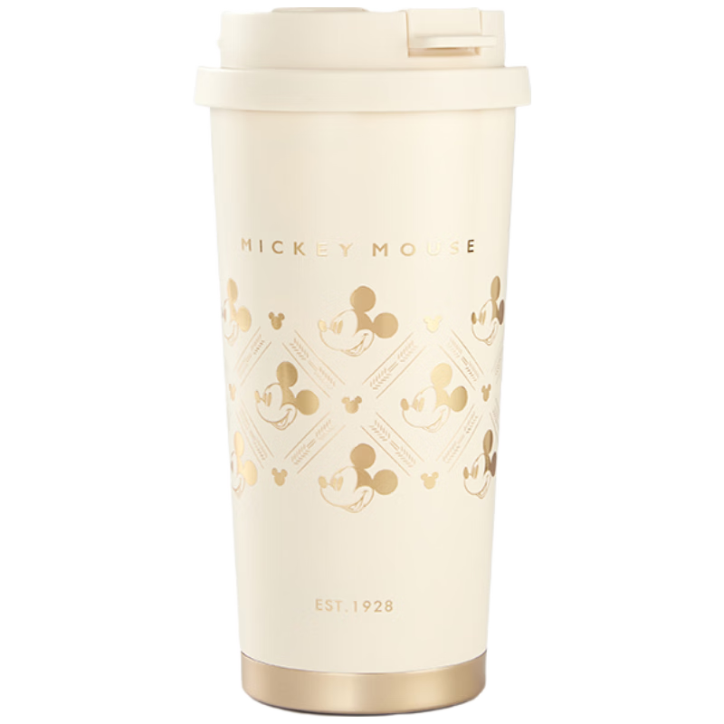Germ Disney Portable Dustproof Splashproof Triple-Drink Hot-Selling Shining Coffee Thermos Cup (White)