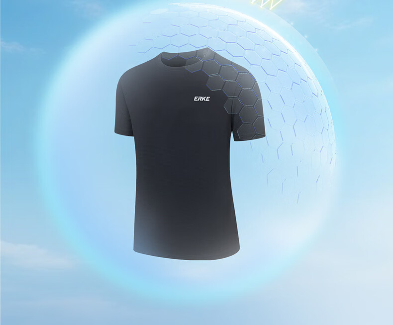 Erke Men's Summer New UPF50+ Sun Protection Sports Outdoor Casual Crew Neck Short Sleeve Solid Color T-Shirt 7