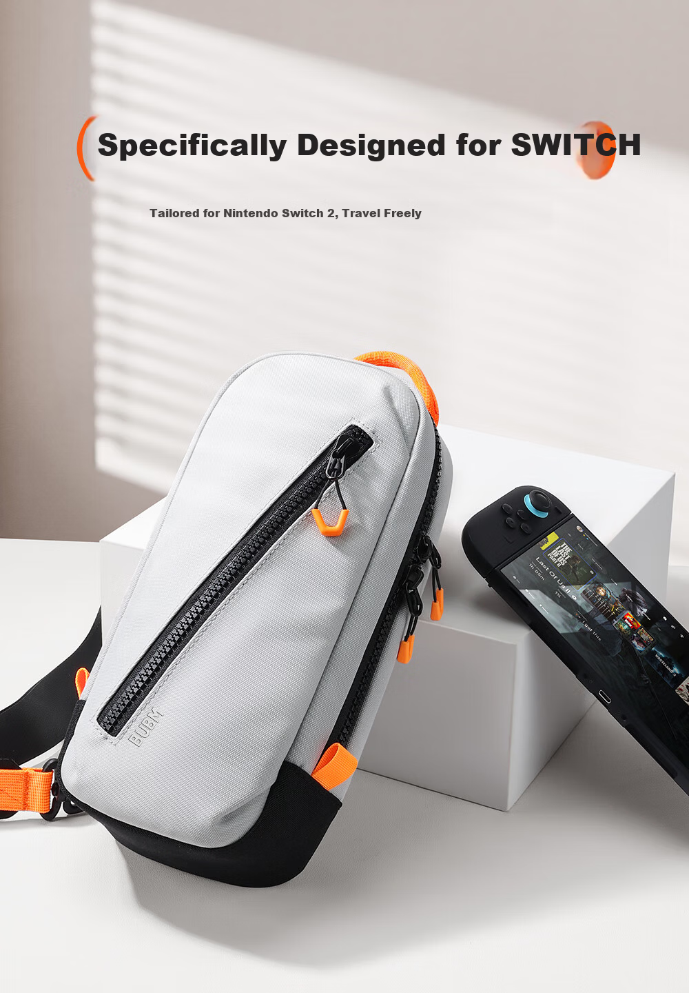 Biyoumei Switch 2 Storage Bag Crossbody Shoulder Cartridge Game Accessories Protective Handheld Storage NS Chest Bag Cool Black 2