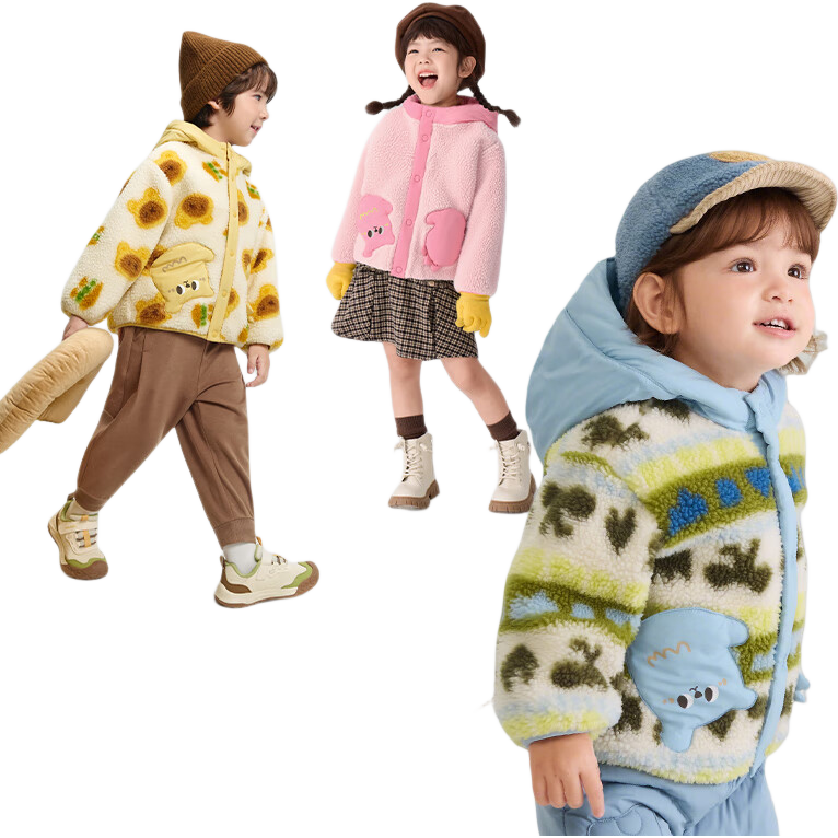 BALABALA Kids' Outerwear Boys Girls 2025 Autumn Winter Soft Fleece Anti-static Warmth 208425105202