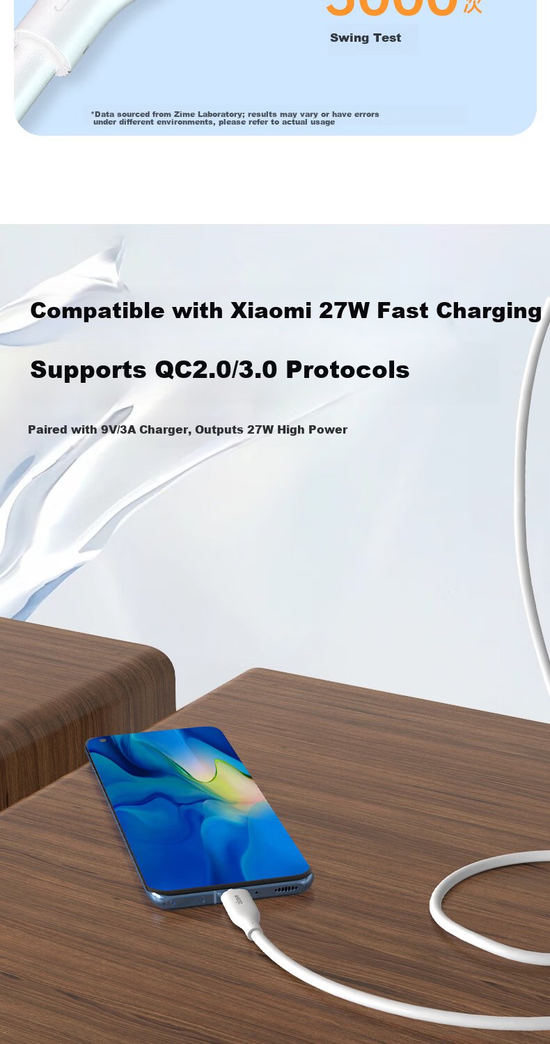 ZIME Data Cable 6A/5A Fast Charging Type-C 100W/66W Charging Cable Compatible with Huawei Mate80 Pro/Pura7060 Xiaomi Oppo Android USB-C Car Charger Cable 11