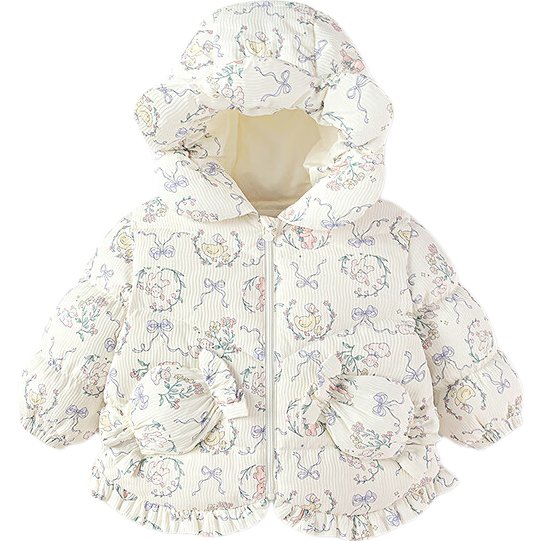 BALABALA Kids Baby Down Jacket Girls 2025 New Winter Thickened Warm Coat Nordic Style