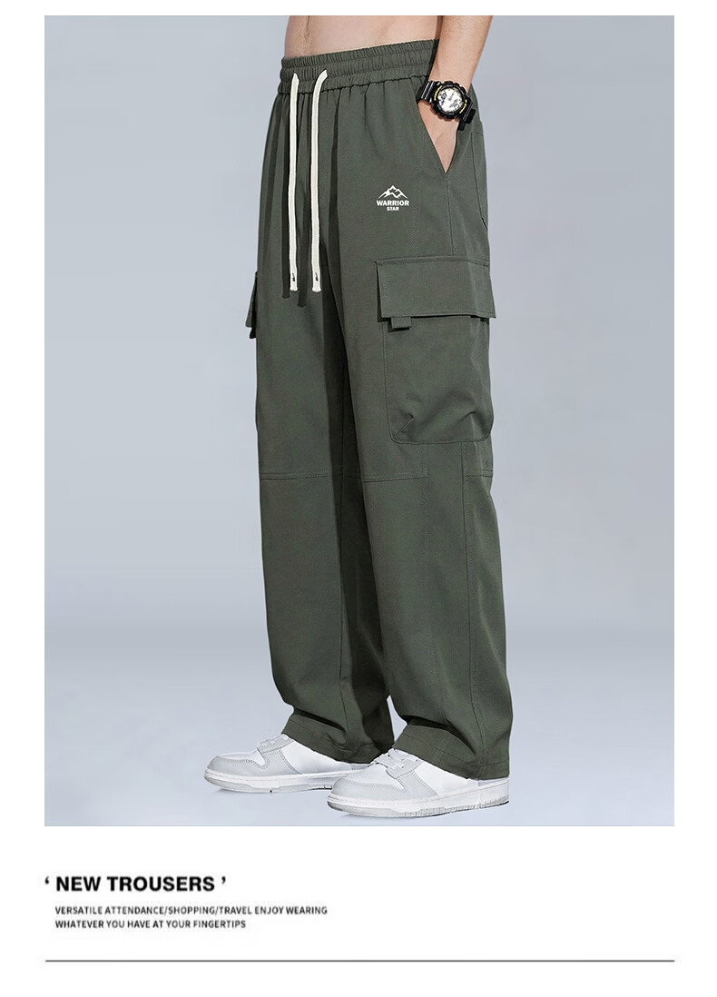 Warrior Men's Outdoor Windproof Waterproof Cargo Pants Straight Loose Casual Hiking Trousers 12