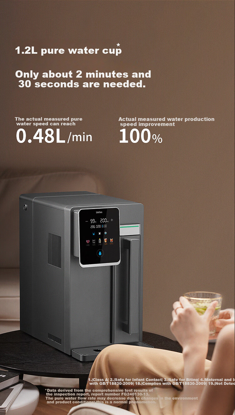 Unities Uwater S5 Enhanced Edition Hot and Cold Desktop Water Purifier Direct Drinking RO Membrane Scale Inhibitor Installation-Free Glass Pure Water Kettle Cream White 4