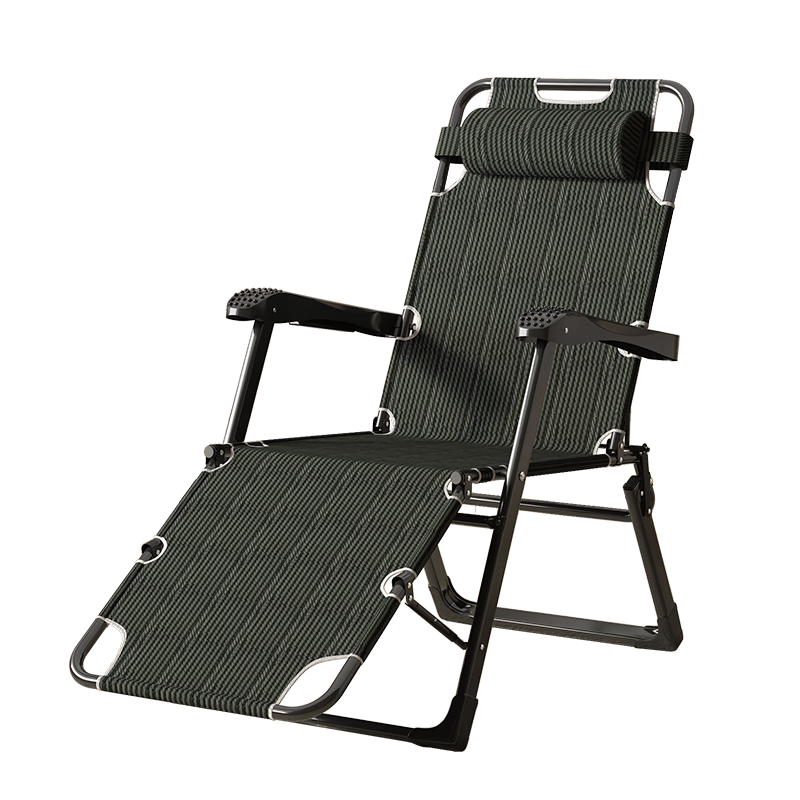 DSRAWMYT Folding Bed Recliner Office Nap Rest Bed Care Military Cot with Breathable Cotton Pad Dual-Use Chair Single Bed