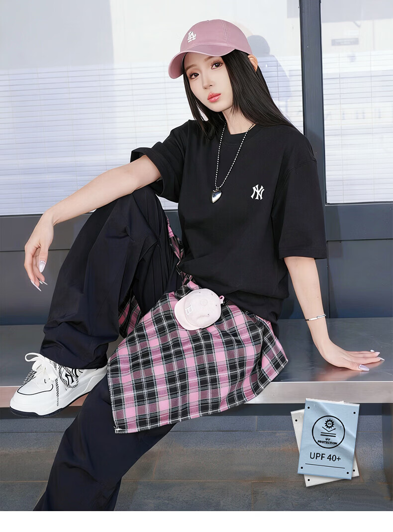 MLB Unisex Short Sleeve Sun Protection T-Shirt Casual Sports Loose Fit 26 New 3ATSB0263-45PKM-L 2