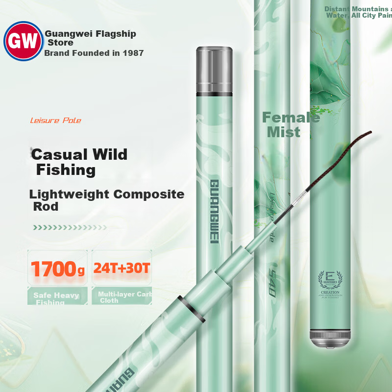GW Fishing Rod Evening Mist Ultra-Light Ultra-Hard Carbon Fishing Pole 3.6m