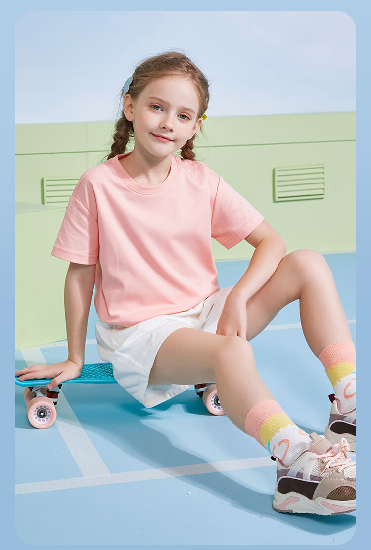Piggy Banner Girls Summer Set Pure Cotton 2026 New Floral Waist Shorts Stylish Kids Short Sleeve Two-Piece Set 3