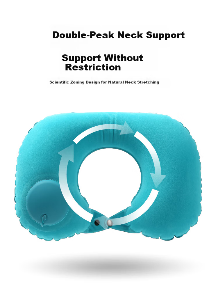 Kelorock Inflatable U-Shaped Travel Pillow Press-to-Inflate Portable Neck Pillow for Airplane High-Speed Train Sleep Support 4