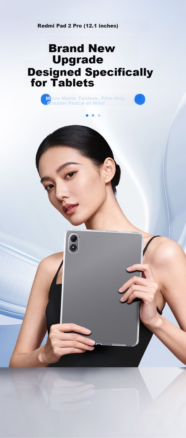 Kulefeng Compatible with Redmi KPad2 8.8-Inch Protective Case, 2026 New Xiaomi Tablet, Shockproof TPU Anti-Bend Transparent Protective Cover for Four Corners 1
