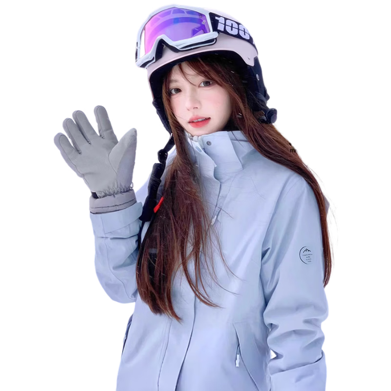 Wassup Sohot 3-in-1 Men's and Women's Outdoor Windproof Warm Detachable Mountaineering Jacket Moonlight Blue 4XL