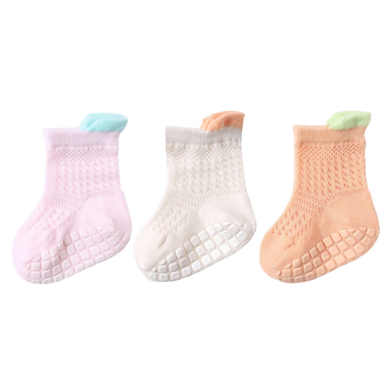9i9 Baby Socks Floor Socks Summer Thin Mesh Class A Infant Socks Mid-calf Cartoon Socks 3 Pairs 0-1 Year