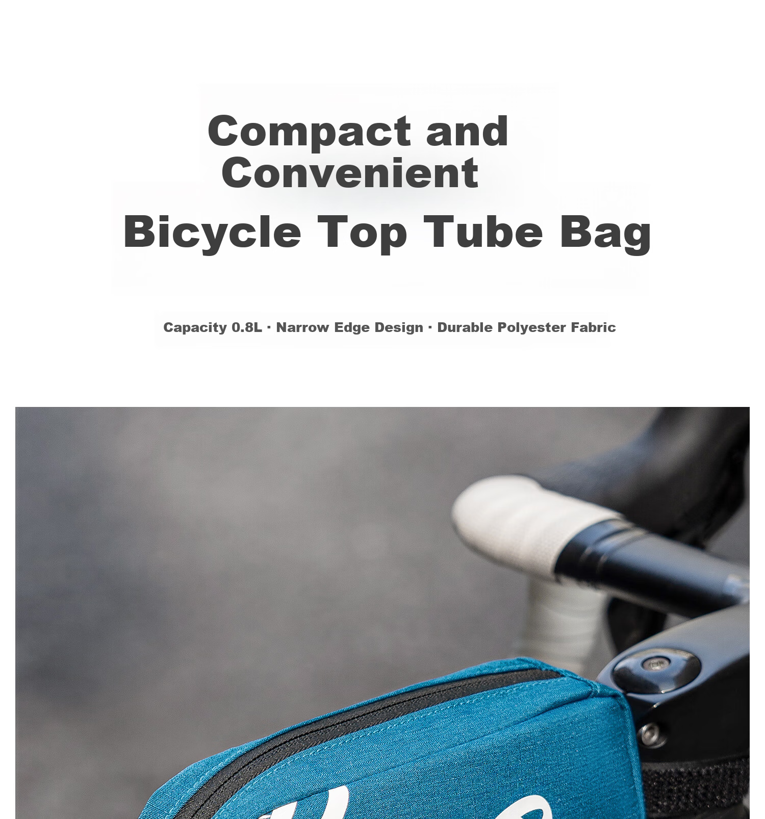 ROCKBROS Bicycle Front Frame Bag Top Tube Bag Crossbar Bag Phone Bag Mountain Road Bike Head Tube Bag Black 2