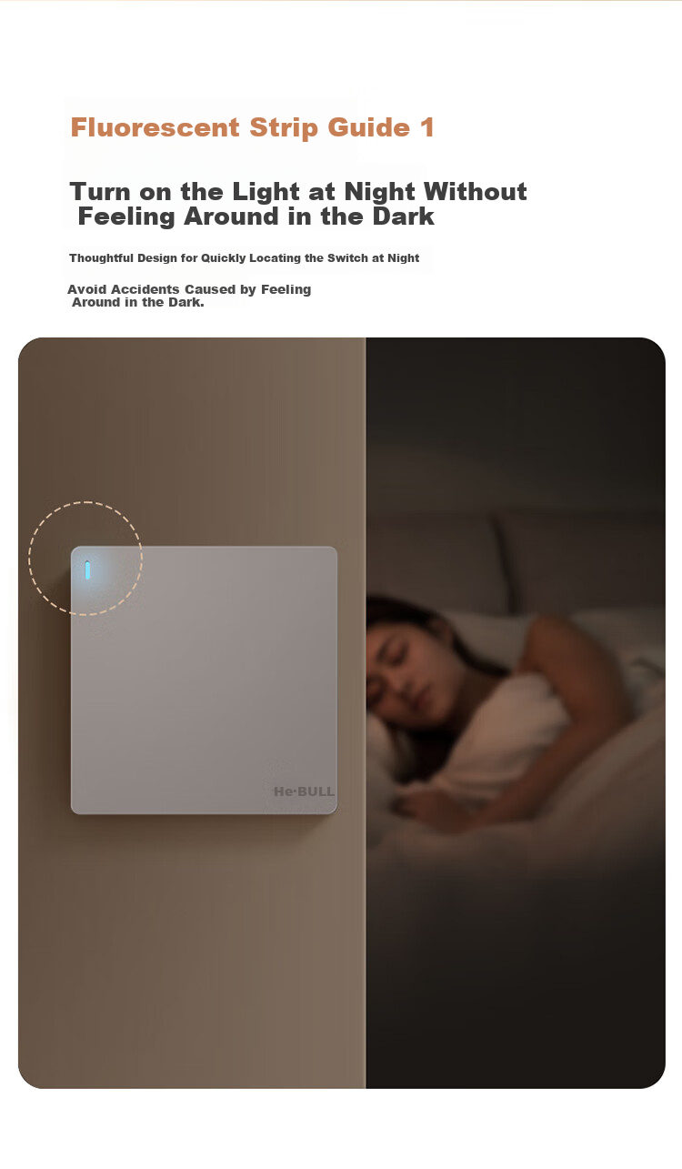 BULL G12 Series One-Gang Three-Way Switch 86-Type Panel G12K134 Cream Space Silver 13