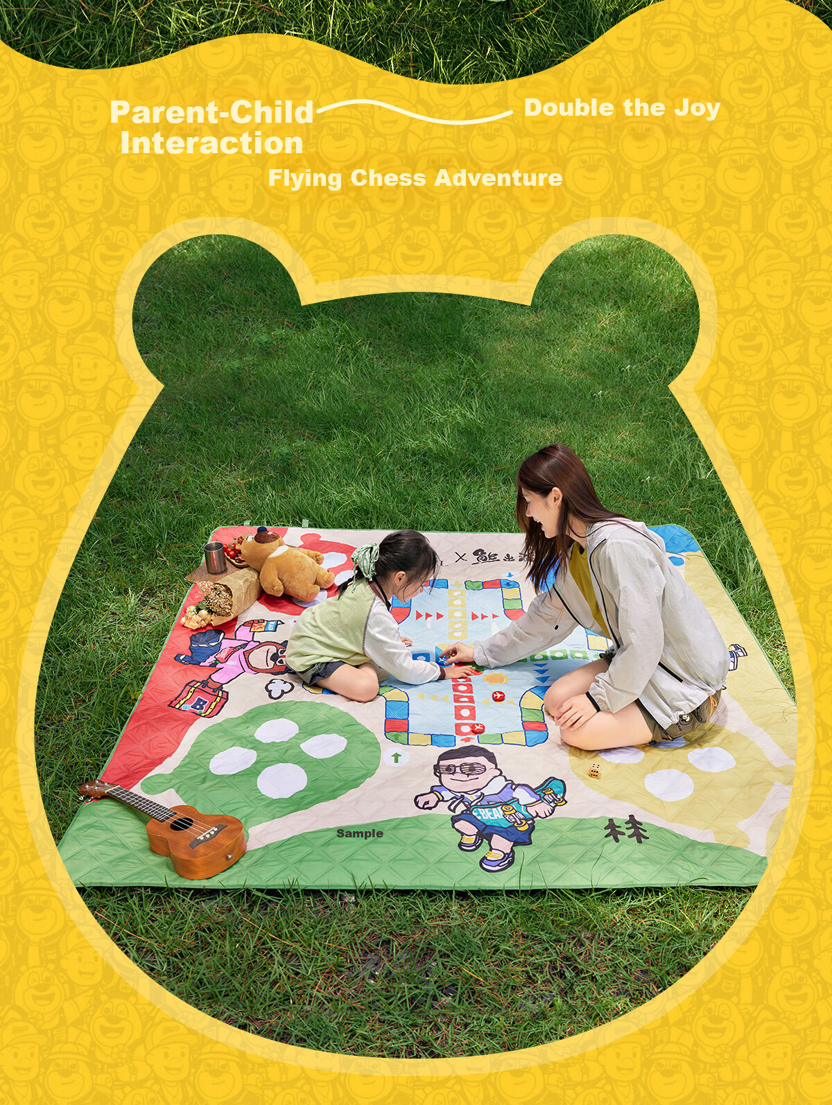 CAMEL × Boonie Bears Outdoor Picnic Mat Waterproof Thickened Camping Moisture-Proof Seat Cushion Ground Mat 2