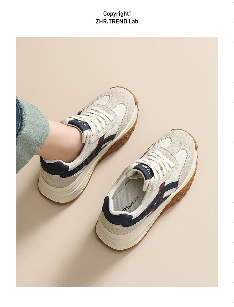 ZHR ZEZ Thick Sole 7cm Height Increasing Dad Sneakers Women 2026 New Versatile Sports Shoes KS262 Light Blue Size 38 14