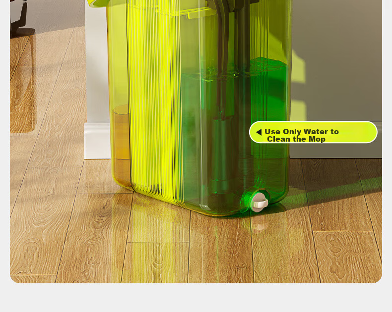 HoMettler Clean and Dirty Separation Flat Mop Household One-Drag Clean Hands-Free Washing 2025 New Scraper Double Rod Double Mop 6 Mop Cloths 6