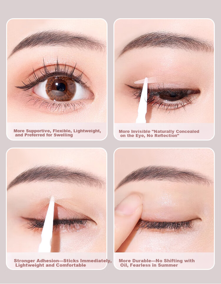 UPLUS Olive-Shaped Double Eyelid Tape 216pcs - Adhesive Upgrade, Invisible, Long-Lasting, Natural, Lightweight, No Trace 8