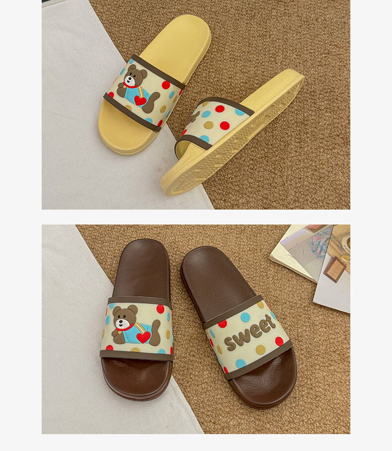 YUZHAOLIN Women's Cartoon Cute Home Bathroom Shower Slippers Outdoor Wear Sandals 16