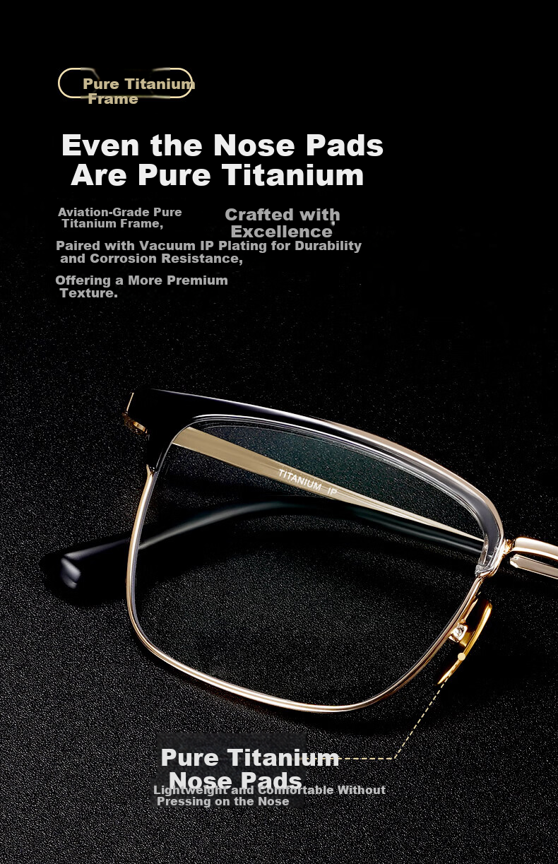 ARNO FOCUS ON YOUR EYES Blue Light Blocking Presbyopia Glasses Men Pure Titanium HD Authentic Portable Elderly Eyewear E204J 300 Degree 6