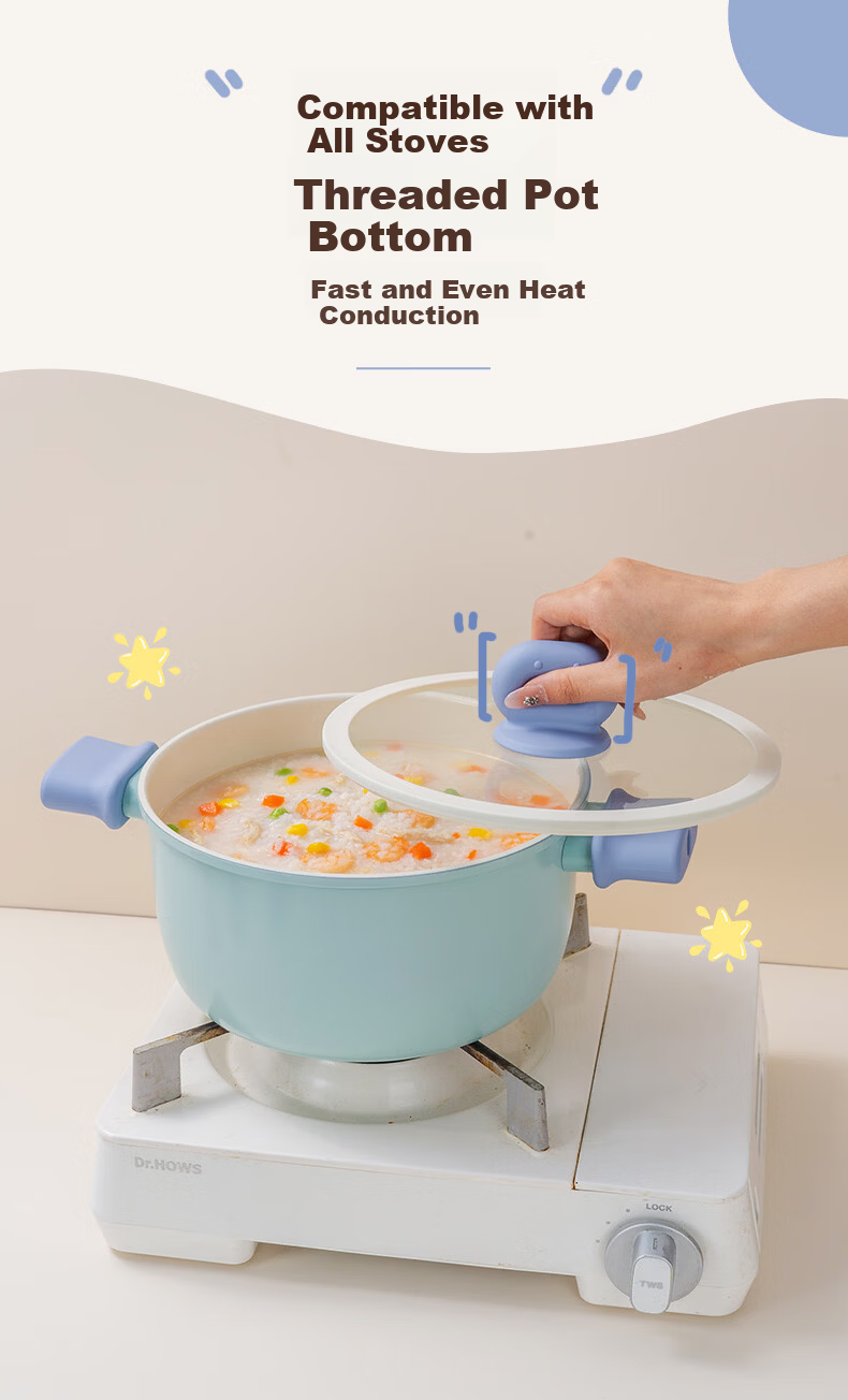 Sacon Large Capacity Ceramic Non-Stick Soup Pot Milk Pot Household Steaming Cooking Stewing Baby Food Pot Porridge Stew Soup Stove Universal 26cm 3