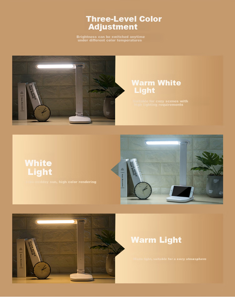 XinYouSuoShu Rechargeable Desk Lamp Long Battery Life Student Eye Protection Bedside Folding Portable Reading Study Dorm Lamp 10