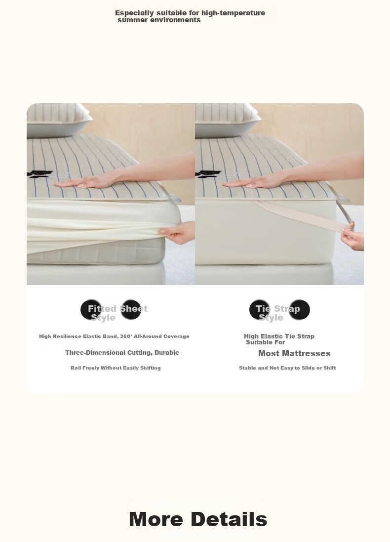 TBH Urban Beast Black Panther Ice Silk Cooling Mat Two-Piece Set Single/Double Air Conditioning Mat Summer Mat 90x200cm with Straps 14
