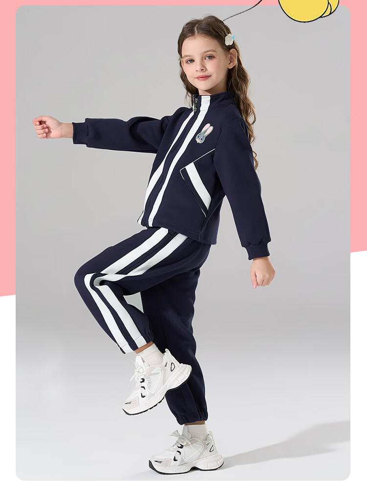 Disney Girls' Spring Autumn 2026 New Fashionable Cardigan Jacket and Casual Pants Two-Piece Set 15