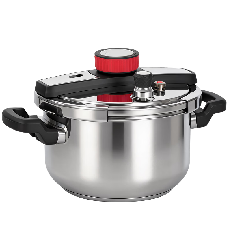 Double Happiness High-Pressure Cooker 304 Stainless Steel Gas and Induction Cooker Compatible Single-Hand Open Explosion-Proof Pressure Cooker 22CM/7L Cool Drive