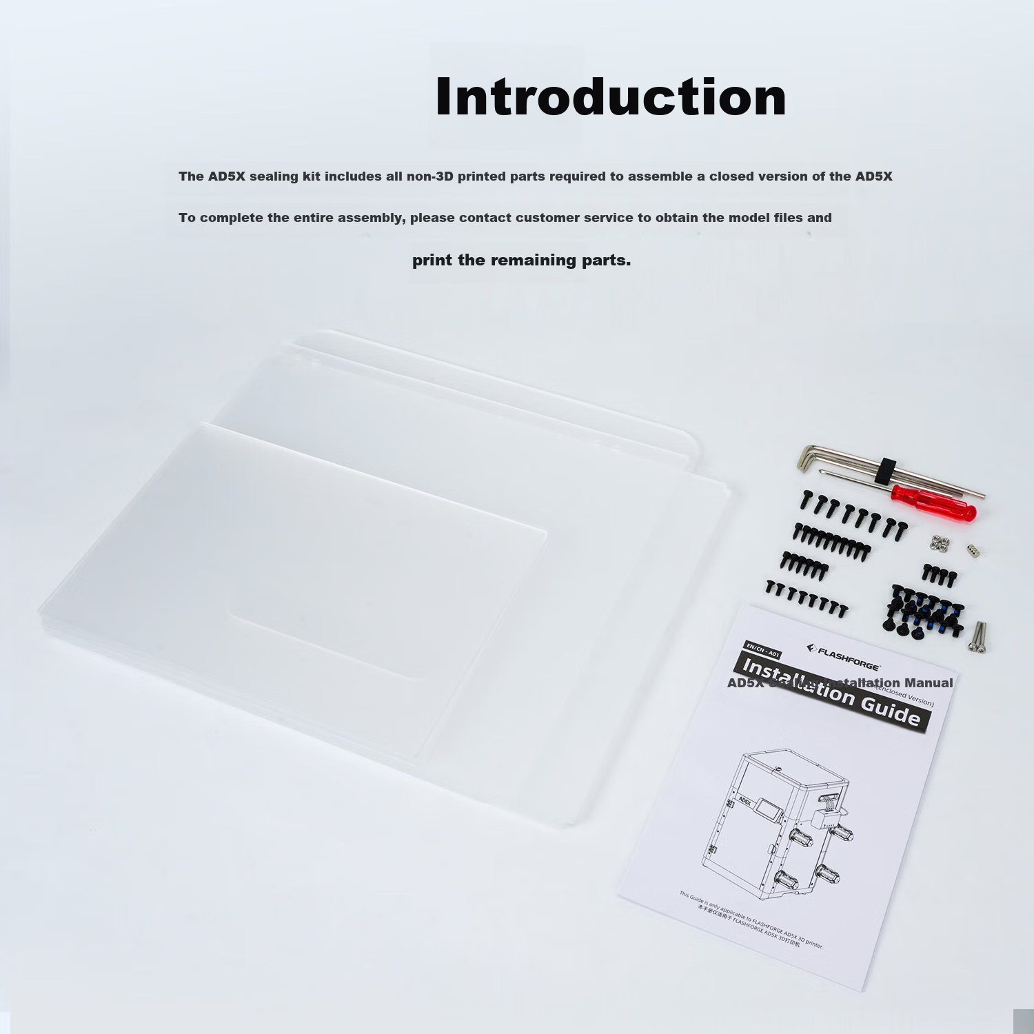 FLASHFORGE AD5X Enclosure Kit DIY Closed Printing Dustproof Noise Reduction Odor Isolation High Temperature Resistant Warping-Free Insulated Chamber