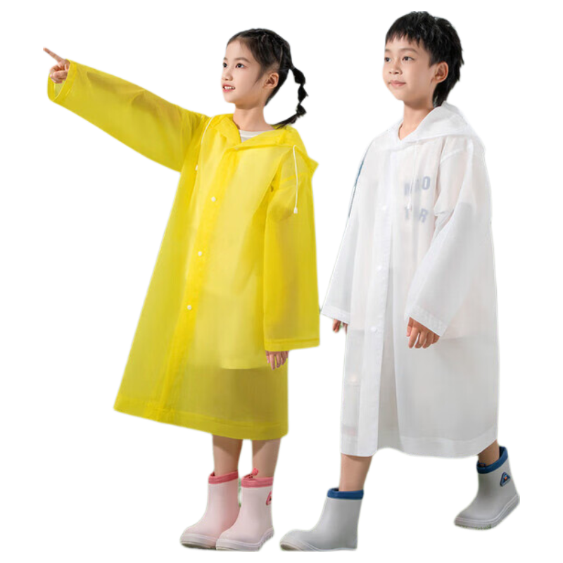Zhimei Disposable Raincoat Rain Poncho for Children, One-Piece Full Body, Thickened and Enlarged Transparent Anti-Storm Portable Student School Use