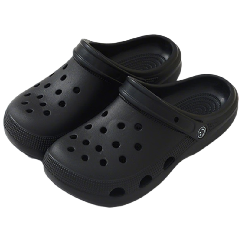 AILAIJIA Men's Clog Sandals Open Toe Summer Outdoor Breathable Beach Sports Slippers Black Size 42-43