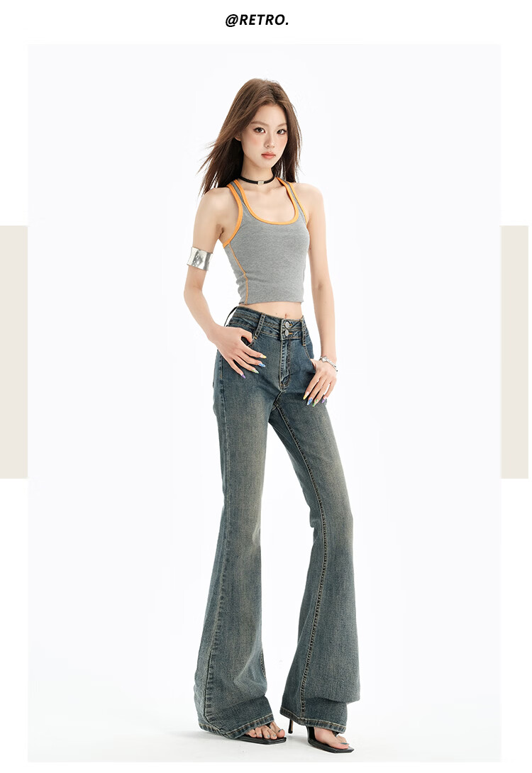 Pierre Cardin Women's Winter Denim Jeans Simple Soft Breathable Casual Slim Fit Straight Wide Leg Retro Blue M 38