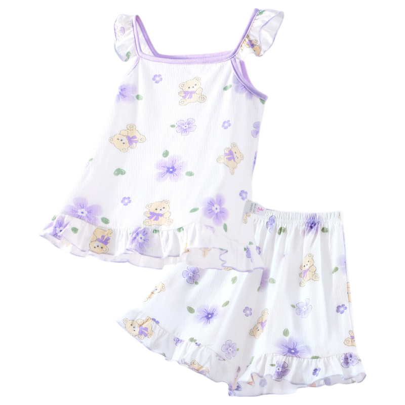 Deesha [100% Cotton A-Class] Children's Summer Thin Princess Style Girls' Big Kid Sleeveless Pajama Set